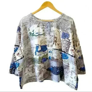 Tradition Top Sequin Lavender Cream Italy  Postcard Print Size 3X